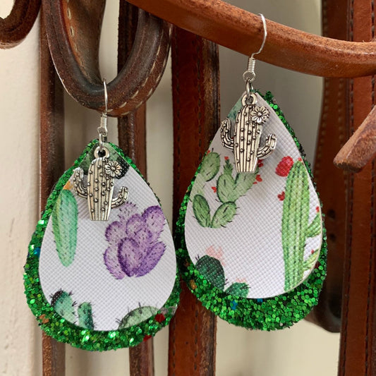 Cactus Glitter Earrings