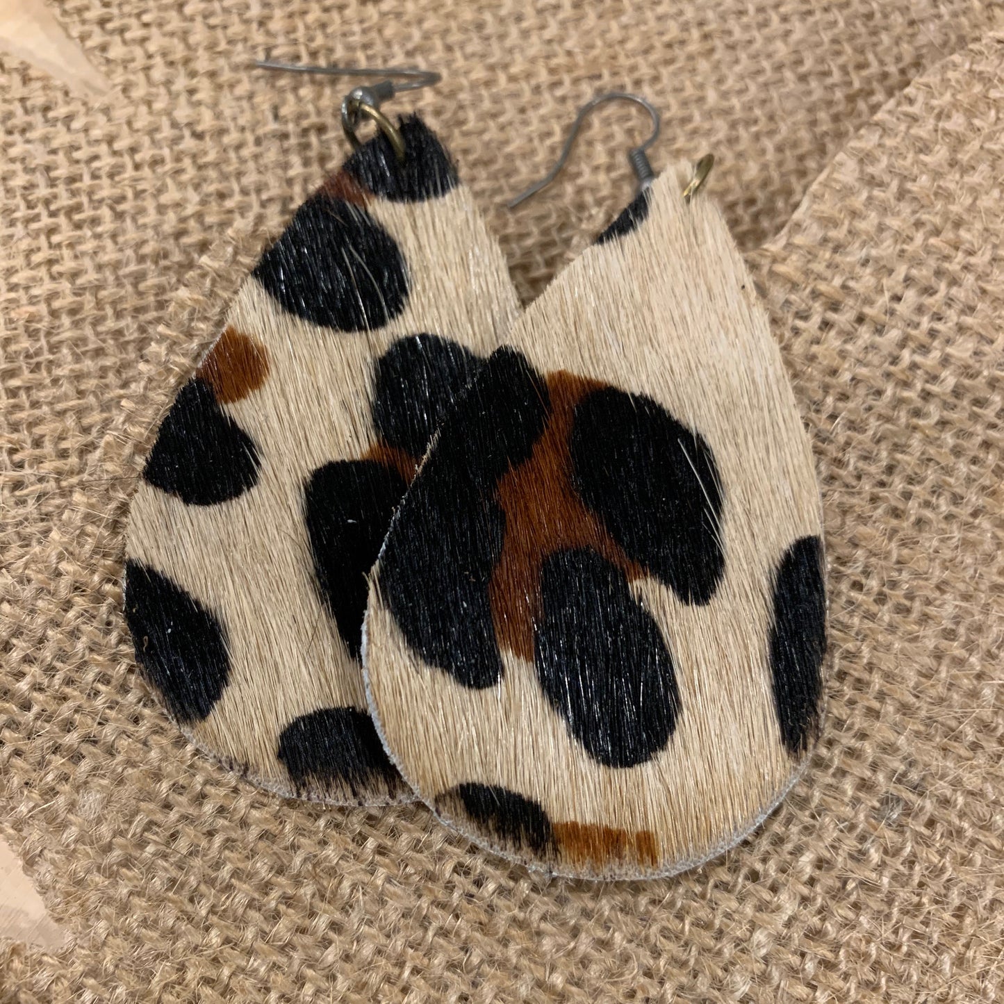 Leopard Print Cowhide Earrings