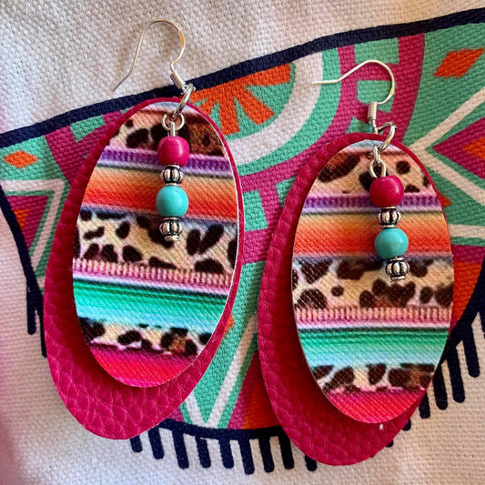 Leopard Serape Earrings