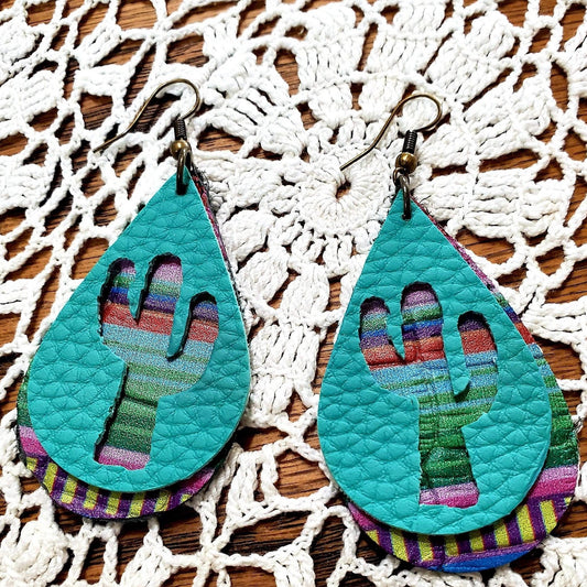 Serape Cactus Earrings