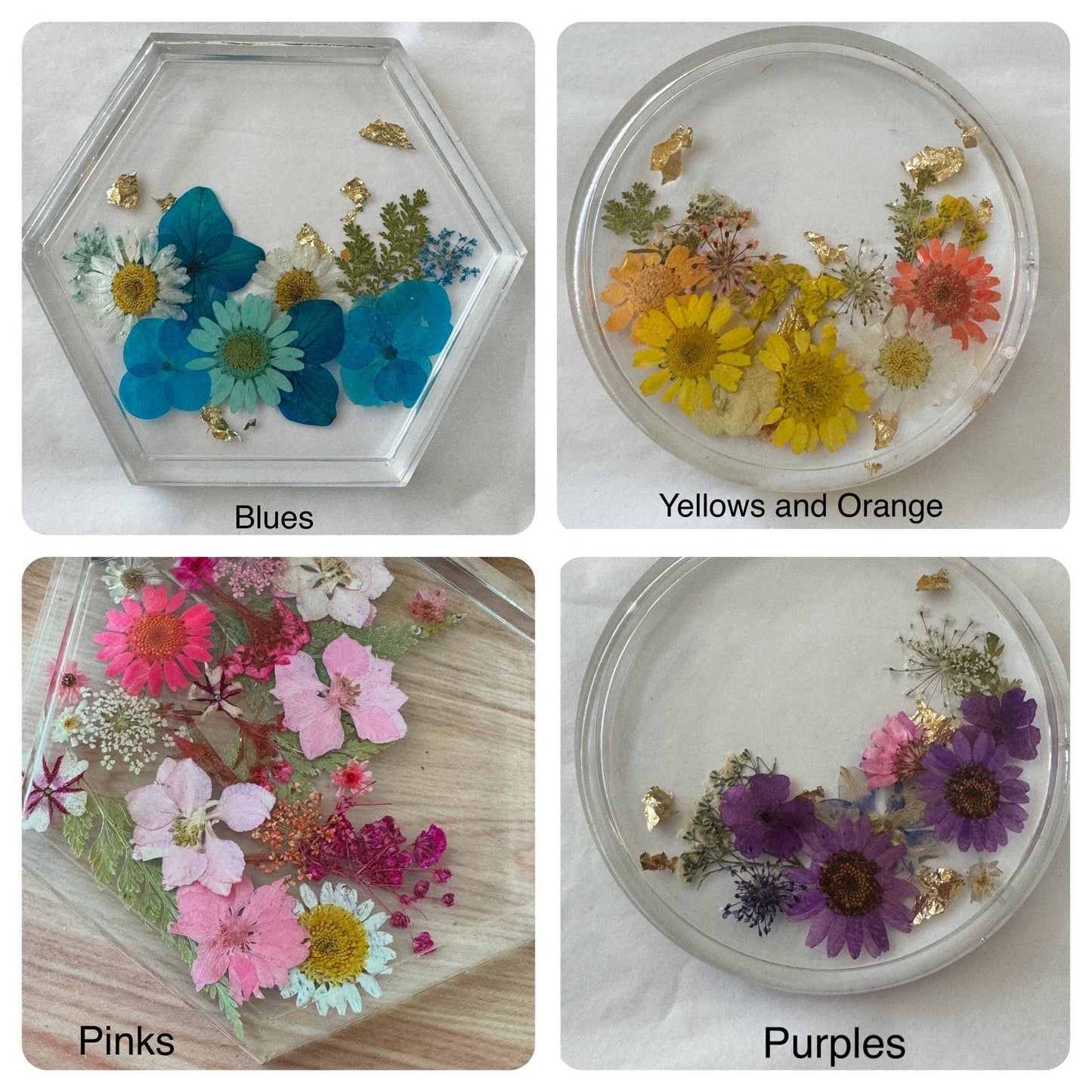 Heart Shaped Floral Resin Keychain